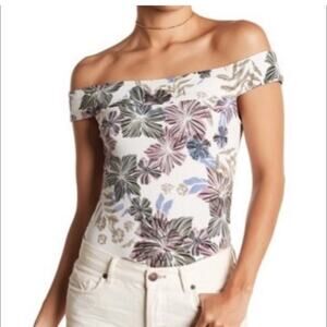 Free People Intimately Body Suit Size Large Floral Off Shoulders